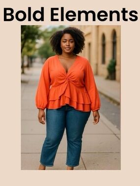 Bold Elements Long Sleeve Blouse
Size XXL NWT